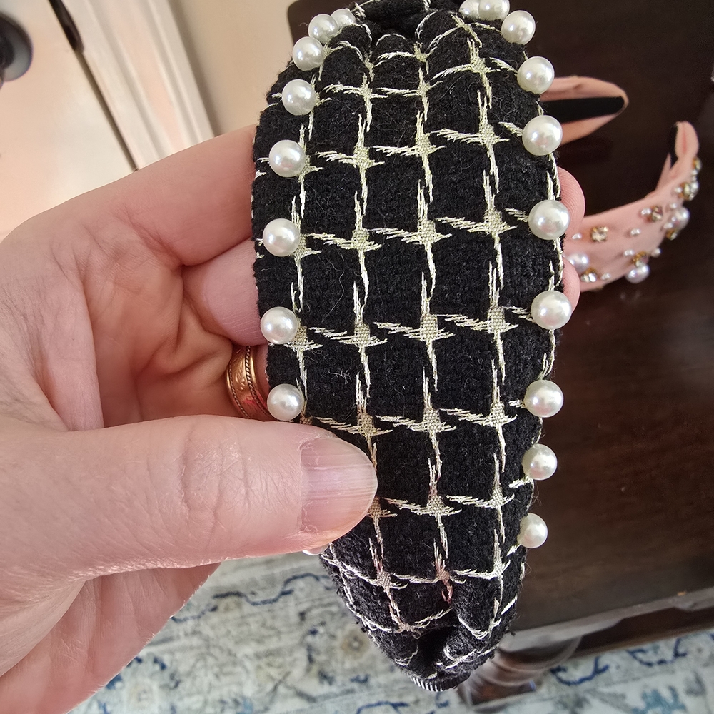 Elegant Pearl and Gemstone Headbands Set Of 2 - Picture 6 of 10